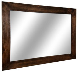 Shiplap Reclaimed Wood Mirror Shown in Special Walnut, 4 Sizes & 20 Stains - Renewed Decor & Storage