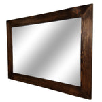 Shiplap Reclaimed Wood Mirror Shown in Special Walnut, Available in 20 Stains - Renewed Decor & Storage