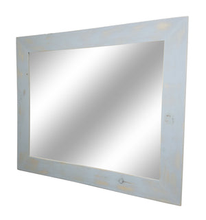 Shiplap Rustic Framed Wall Mirror, 20 Paint Colors, Shown in Light French Gray, Handmade in the USA