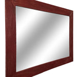 Shiplap Reclaimed Wood Mirror Shown in Sundried Tomato Red, 4 Sizes & 20 Colors - Renewed Decor & Storage