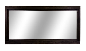 Farmhouse Wood Framed Wall Mirror, 5 Sizes & 20 Colors, Shown in Ebony