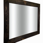 Shiplap Reclaimed Wood Mirror Shown in Ebony, 4 Sizes & 20 Stains - Renewed Decor & Storage