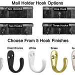 Sydney Mail Slot Number of Single Hooks. 5 Finishes Oiled Bronze, Nickel, Chrome, Brass, White