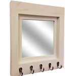 Quakertown Farmhouse Mirror With Hooks, 20 Paint Colors - Renewed Decor & Storage