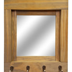 Quakertown Farmhouse Mirror With Hooks, 20 Stain Colors - Renewed Decor & Storage