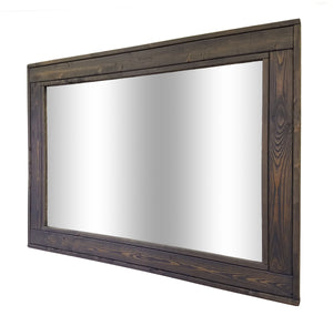 Herringbone Reclaimed Styled Wood Mirror, 5 Sizes & 20 Colors, Shown in Classic Gray