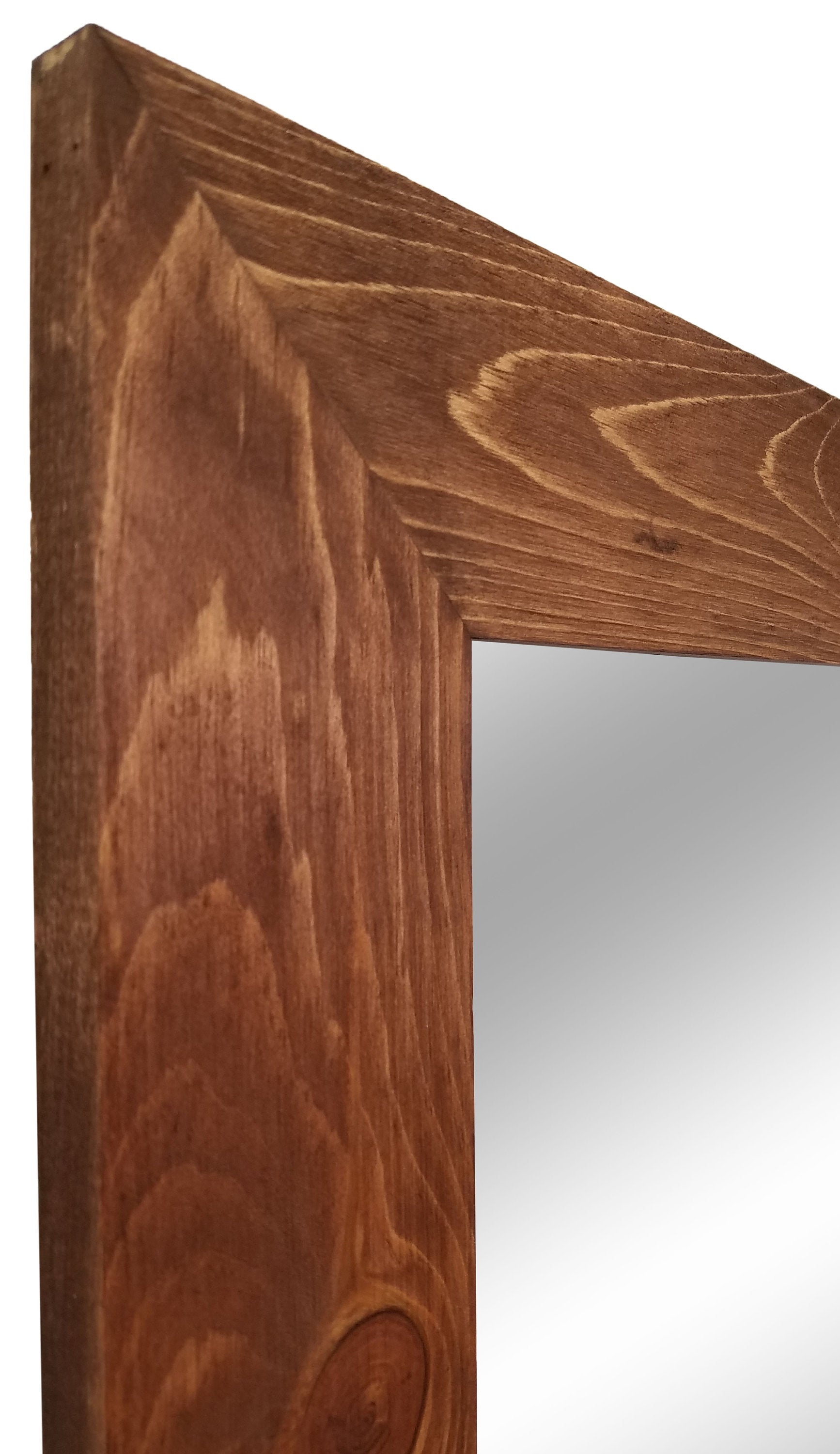 Shiplap Reclaimed Wood Mirror Shown in English Chestnut, 4 Sizes & 20 Stains - Renewed Decor & Storage