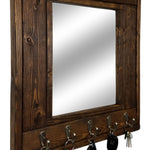 Millwood Mirror with Hooks, 20 Stain Colors - Renewed Decor & Storage
