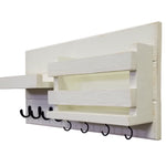 Restyled Farmhouse Mail Organizer with Hooks, Entryway Organizer, Key Holder for Wall, Wall Shelf - Renewed Decor & Storage