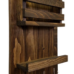 Harvest Rustic Large Vertical Mail Organizer, Shown in Dark Walnut with Nickel Hooks