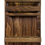 Harvest Rustic Large Vertical Mail Organizer, Shown in Dark Walnut with Nickel Hooks