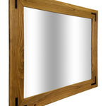 Accent Bracket Shiplap Rustic Framed Wall Mirror, 20 Colors, Shown in Driftwood & Custom Sizes 