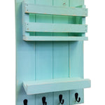 Harvest Rustic Large Vertical Mail Organizer, Shown in Sea Blue with Oiled Bronze Hooks