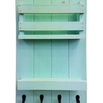 Harvest Rustic Large Vertical Mail Organizer, Shown in Sea Blue with Oiled Bronze Hooks