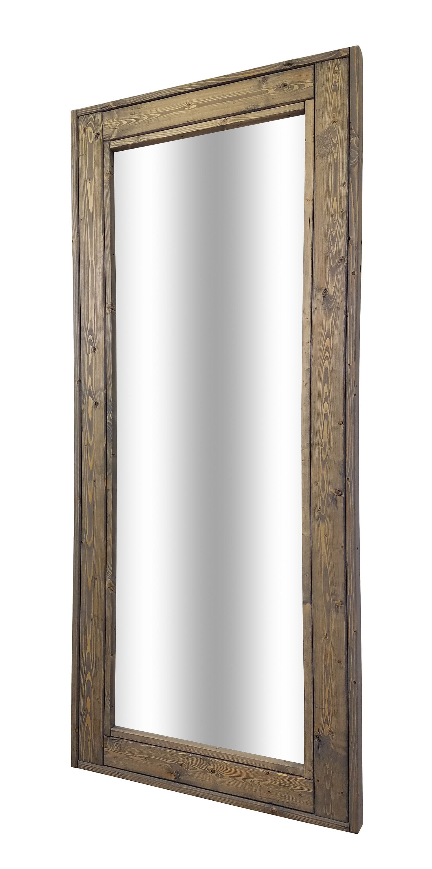 Herringbone Reclaimed Wood Full Length Mirror, Handmade in the USA