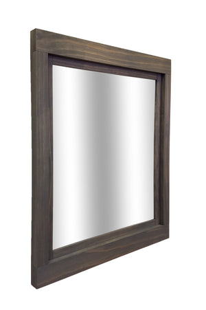 Farmhouse Wood Framed Wall Mirror, 20 Colors, Shown in Classic Gray