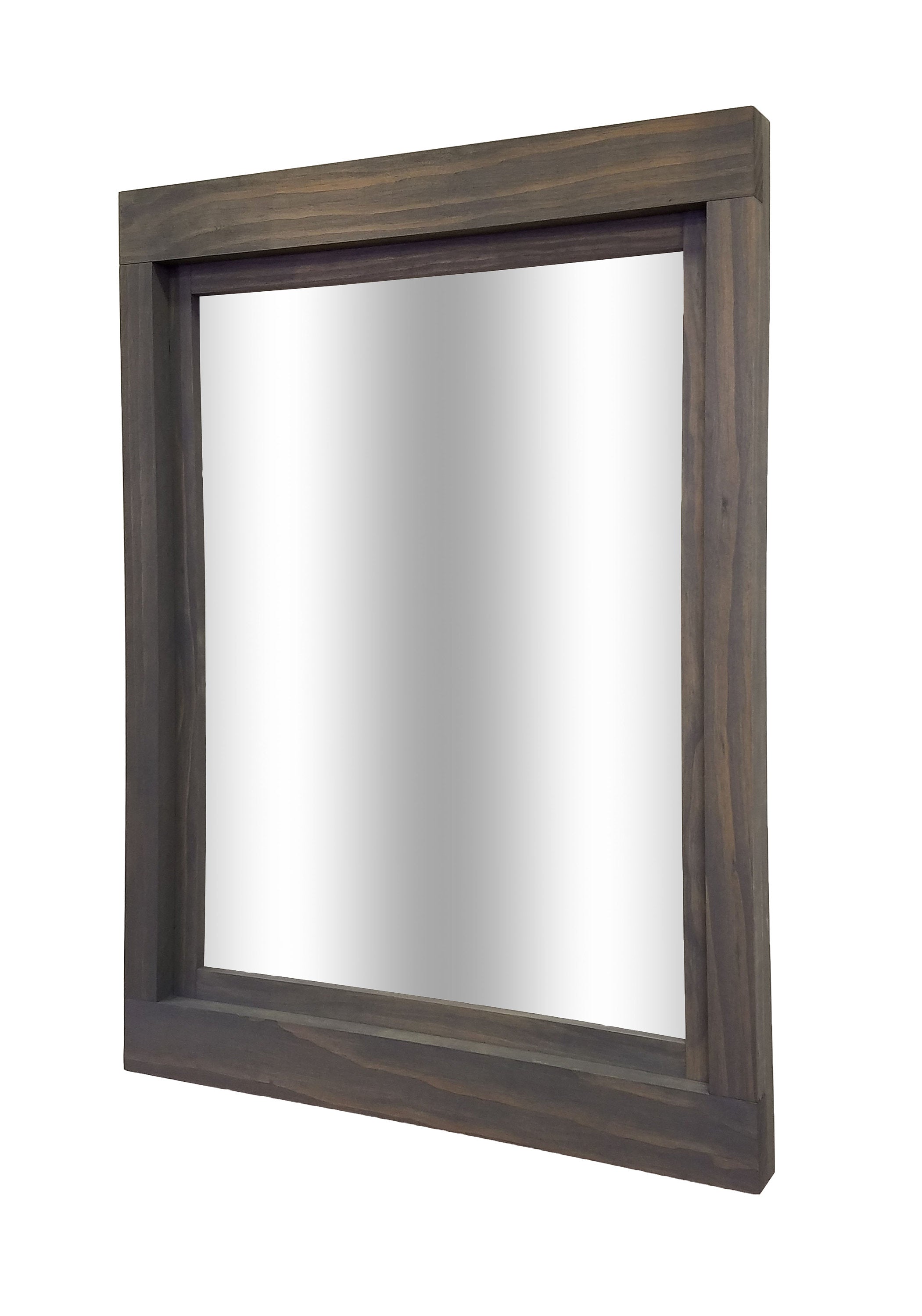 Farmhouse Wood Framed Wall Mirror, 20 Colors, Shown in Classic Gray