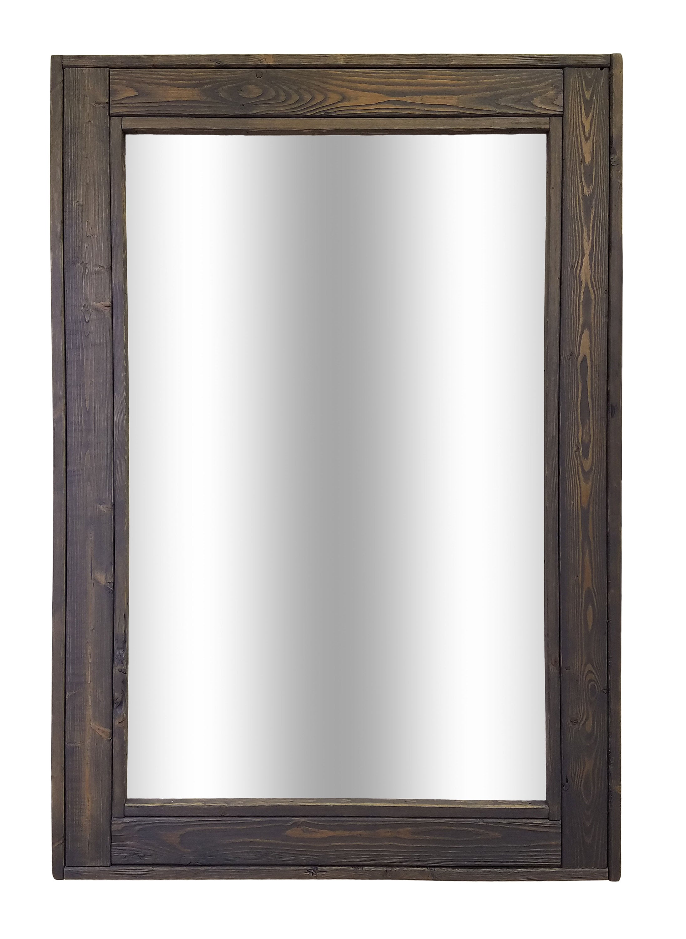 Herringbone Reclaimed Styled Wood Mirror, 5 Sizes & 20 Colors, Shown in Classic Gray