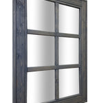 6 Pane Herringbone Rustic Wall Mirror, 2 Sizes & 20 Colors, Shown in Classic Gray