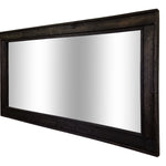 Herringbone Reclaimed Styled Wood Mirror, 5 Sizes & 20 Colors, Shown in Ebony