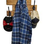 Cabin Wall Mounted Coat Rack - 20 Stain Colors, Shown in Provincial & Oiled Bronze Hooks
