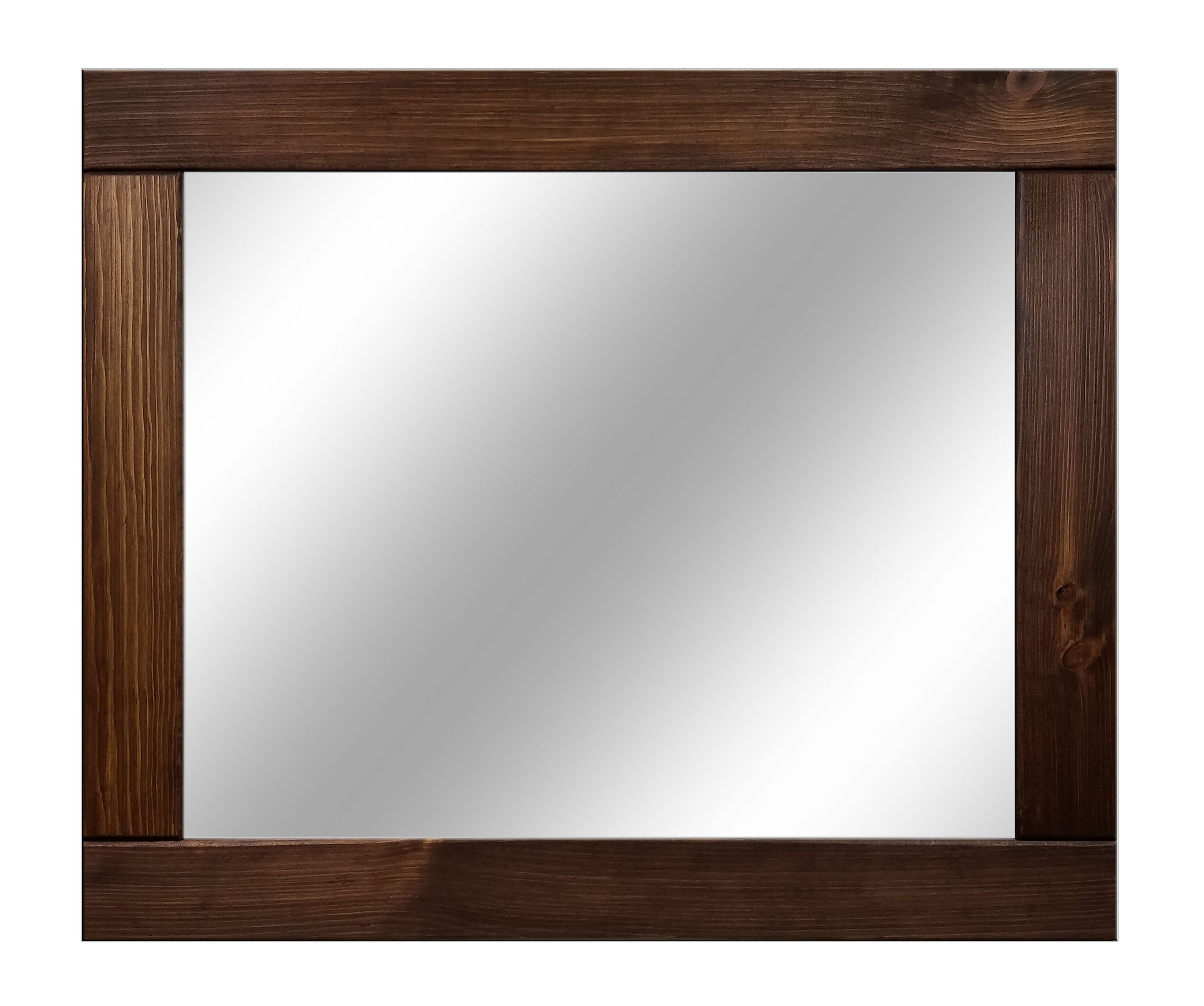 Natural Rustic Wall Mirror, Reclaimed Styled Wood Mirror, Vanity Mirror, Barnwood Mirror, Farmhouse Wall Decor, Bathroom Decor - Renewed Decor & Storage