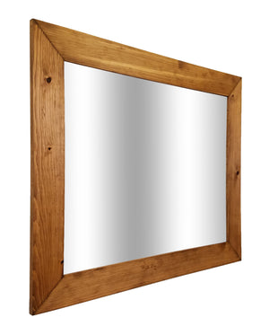 Shiplap Reclaimed Wood Mirror Shown in Early American, 4 Sizes & 20 Stains - Renewed Decor & Storage