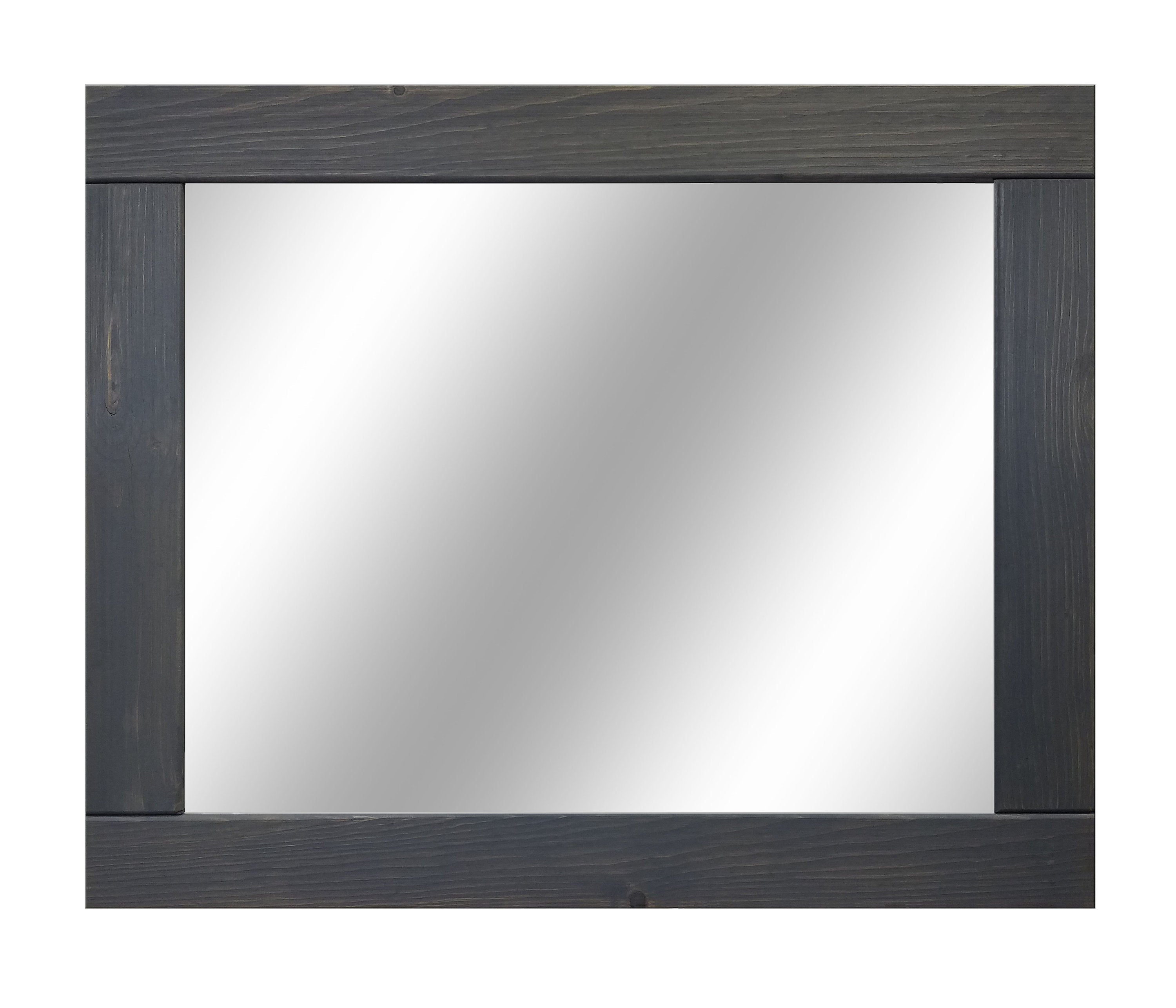 Natural Rustic Wall Mirror, Reclaimed Styled Wood Mirror, Vanity Mirror, Barnwood Mirror, Farmhouse Wall Decor, Bathroom Decor - Renewed Decor & Storage