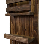 Harvest Rustic Large Vertical Mail Organizer, Shown in Dark Walnut with Nickel Hooks