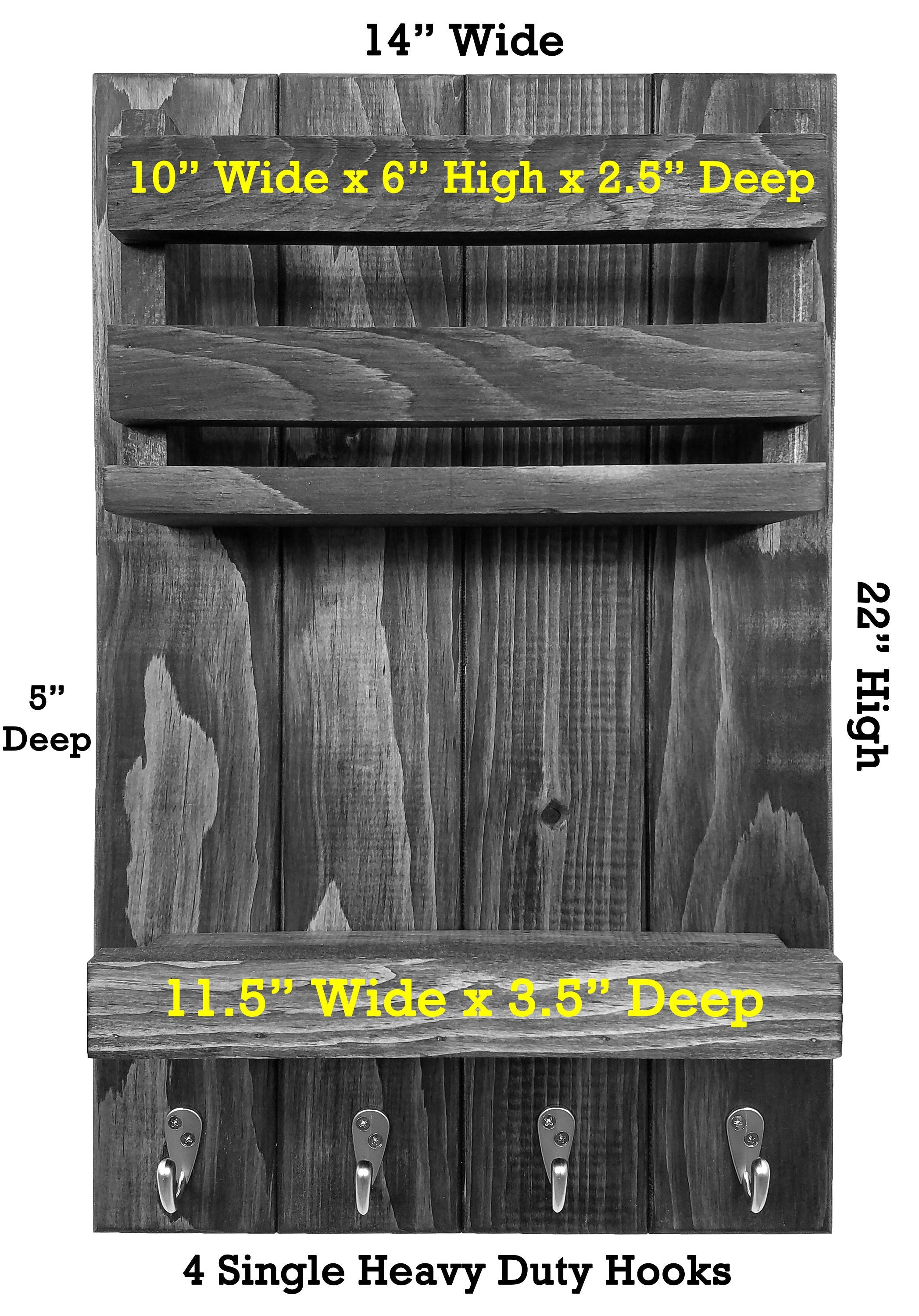 Harvest Rustic Large Vertical Mail Organizer Size