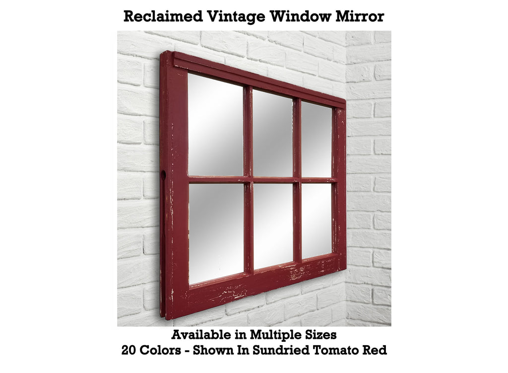 Mirror Wall Decor, Reclaimed Wood Window Mirror – 6 Pane Frame – Decorative Mirror – Vintage Mirror – Wall Decor - Renewed Decor & Storage