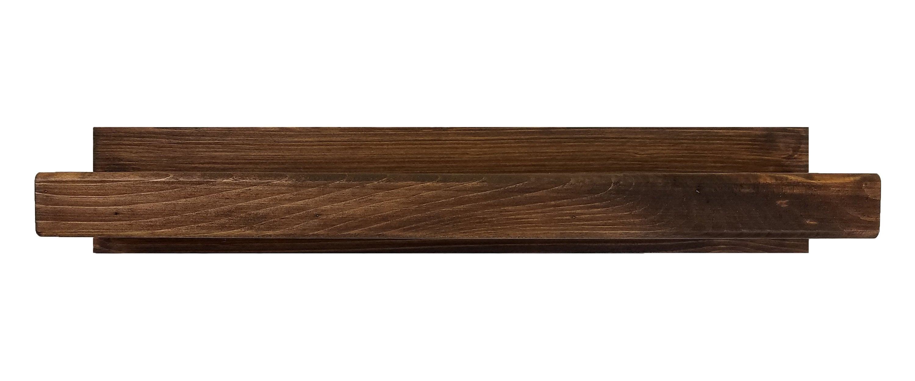 Herringbone Rustic Floating Wall Shelf, 10 Sizes & 20 Colors, Shown in Special Walnut