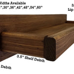 Herringbone Rustic Floating Wall Shelf Sizes & Dimensions