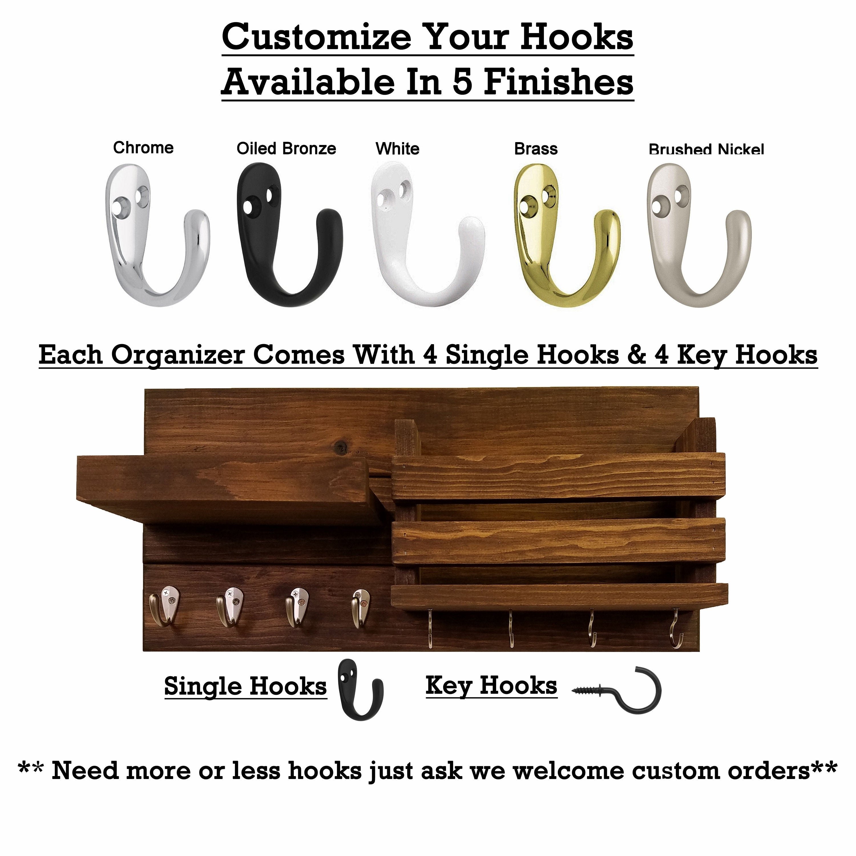 Restyled Farmhouse Mail Organizer with Hooks, Entryway Organizer, Key Holder for Wall, Wall Shelf - Renewed Decor & Storage
