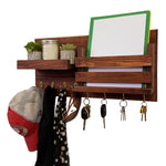 Restyled Farmhouse Mail Organizer with Hooks, Entryway Organizer, Key Holder for Wall, Wall Shelf - Renewed Decor & Storage