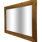Shiplap Reclaimed Wood Mirror Shown in Driftwood, 4 Sizes & 20 Stains - Renewed Decor & Storage