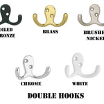 Double Prong Coat Hook - 5 Hook Finishes by Renewed Decor & Storage
