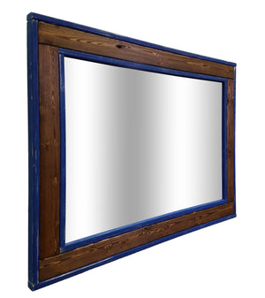 Rittenhouse Herringbone Decorative Large Rustic Wood Frame Mirror - Renewed Decor & Storage
