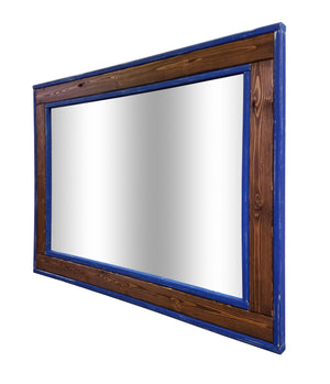 Rittenhouse Herringbone Decorative Large Rustic Wood Frame Mirror - Renewed Decor & Storage
