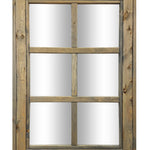6 Pane Herringbone Rustic Wall Mirror, 2 Sizes & 20 Colors, Shown in Weathered Oak