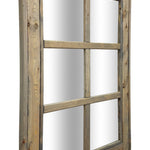 6 Pane Herringbone Rustic Wall Mirror, 2 Sizes & 20 Colors, Shown in Weathered Oak