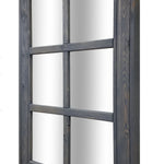6 Pane Herringbone Rustic Wall Mirror, 2 Sizes & 20 Colors, Shown in Classic Gray