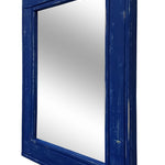 Herringbone Rustic Reclaimed Wood Wall Mirror, 5 Sizes & 20 Colors, Shown in True Blue
