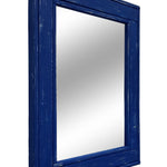 Herringbone Rustic Reclaimed Wood Wall Mirror, 5 Sizes & 20 Colors, Shown in True Blue