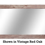 Accent Bracket Shiplap Rustic Framed Wall Mirror, 2 Colors, Shown in Vintage Red Oak & Custom Sizes 