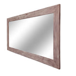 Accent Bracket Shiplap Rustic Framed Wall Mirror, 2 Colors, Shown in Vintage Red Oak & Custom Sizes 