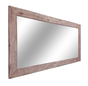 Accent Bracket Shiplap Rustic Framed Wall Mirror, 2 Colors, Shown in Vintage Red Oak & Custom Sizes 