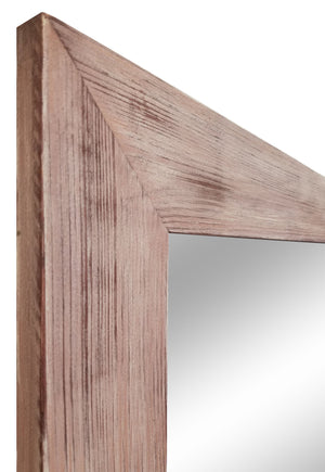 Accent Bracket Shiplap Rustic Framed Wall Mirror, 2 Colors, Shown in Vintage Red Oak & Custom Sizes 
