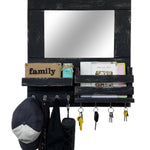 Bristol Organizer, Mirror, Mail Holder, Shelf with Hooks - 20 Paint Colors, Shown in Kettle Black