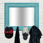 Boat House Row Mirror with Boat Cleats, 33 Stain Colors, Shown in Vintage Aqua Teal